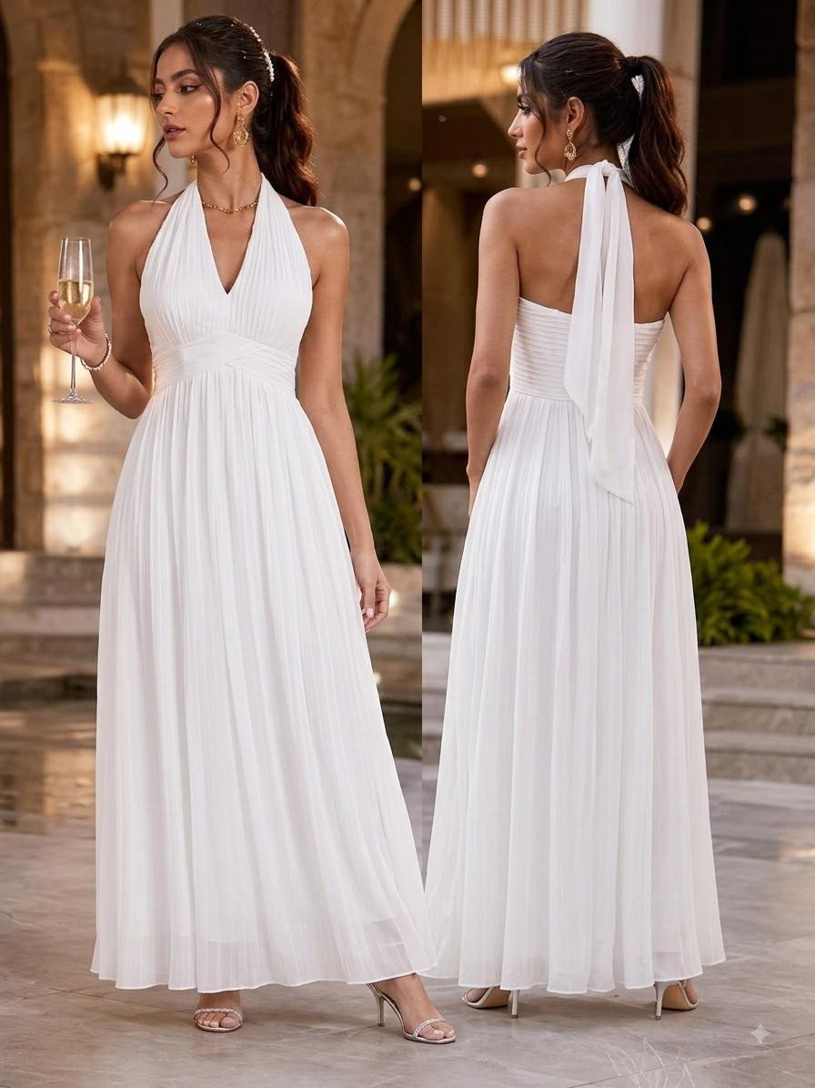 Halter-neck maxi dress