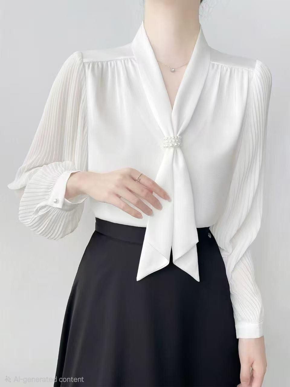 Luxury Top With Pearl Broach