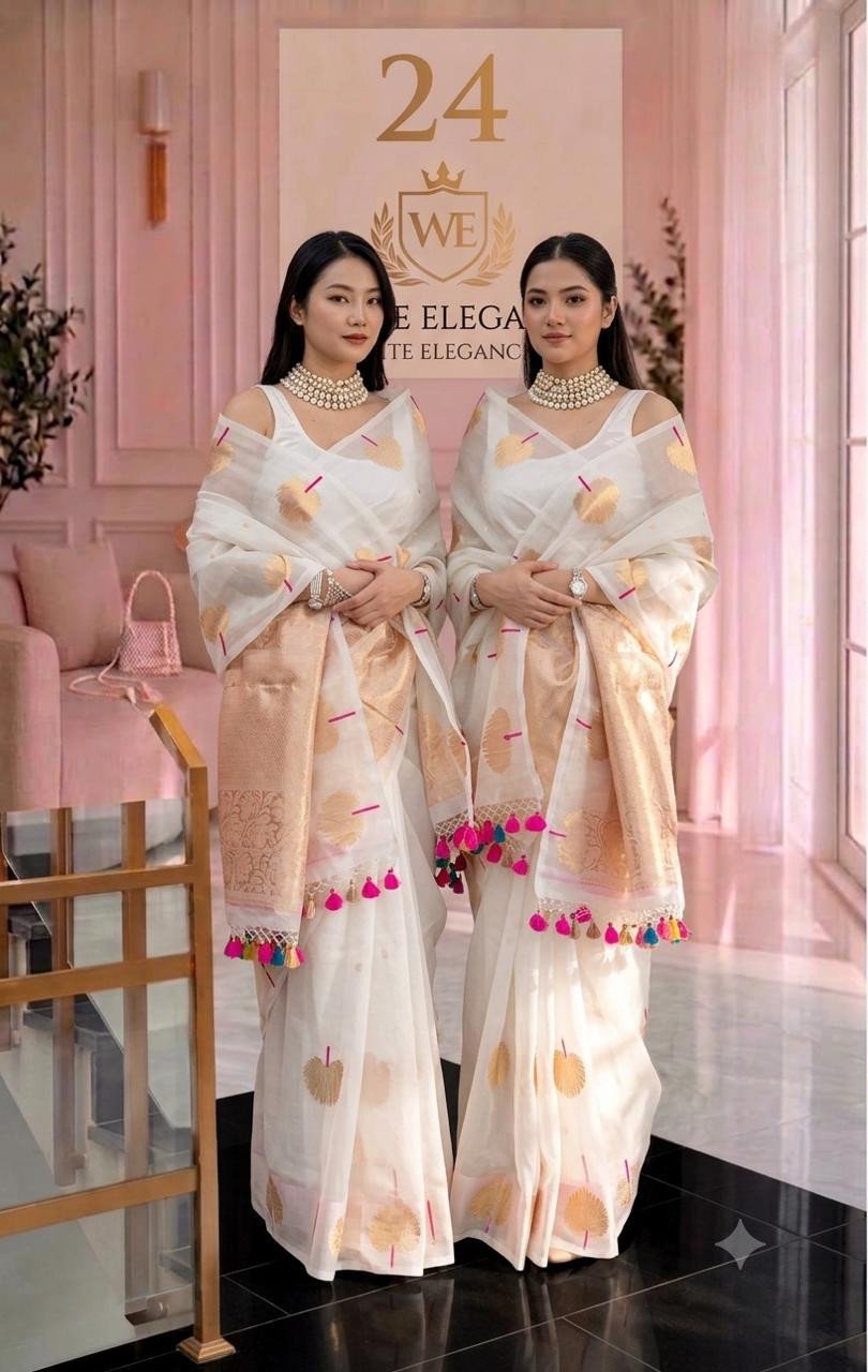 Pure Kora Organza Silk Handwoven Saree
