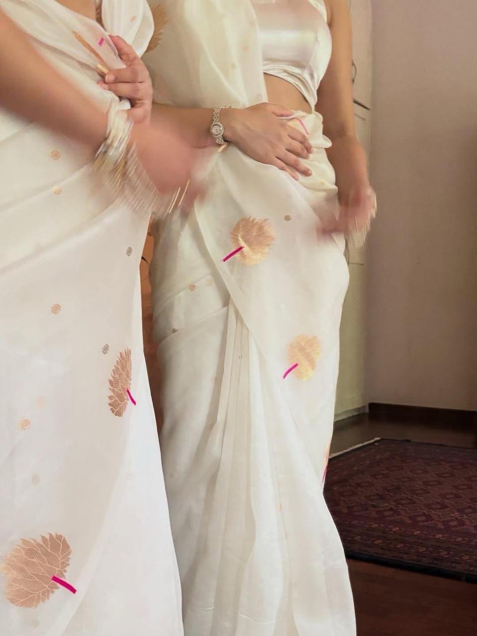 Pure Kora Organza Silk Handwoven Saree
