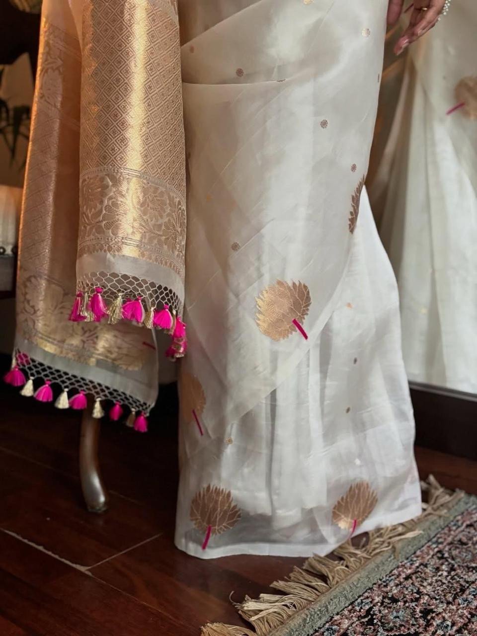 Pure Kora Organza Silk Handwoven Saree