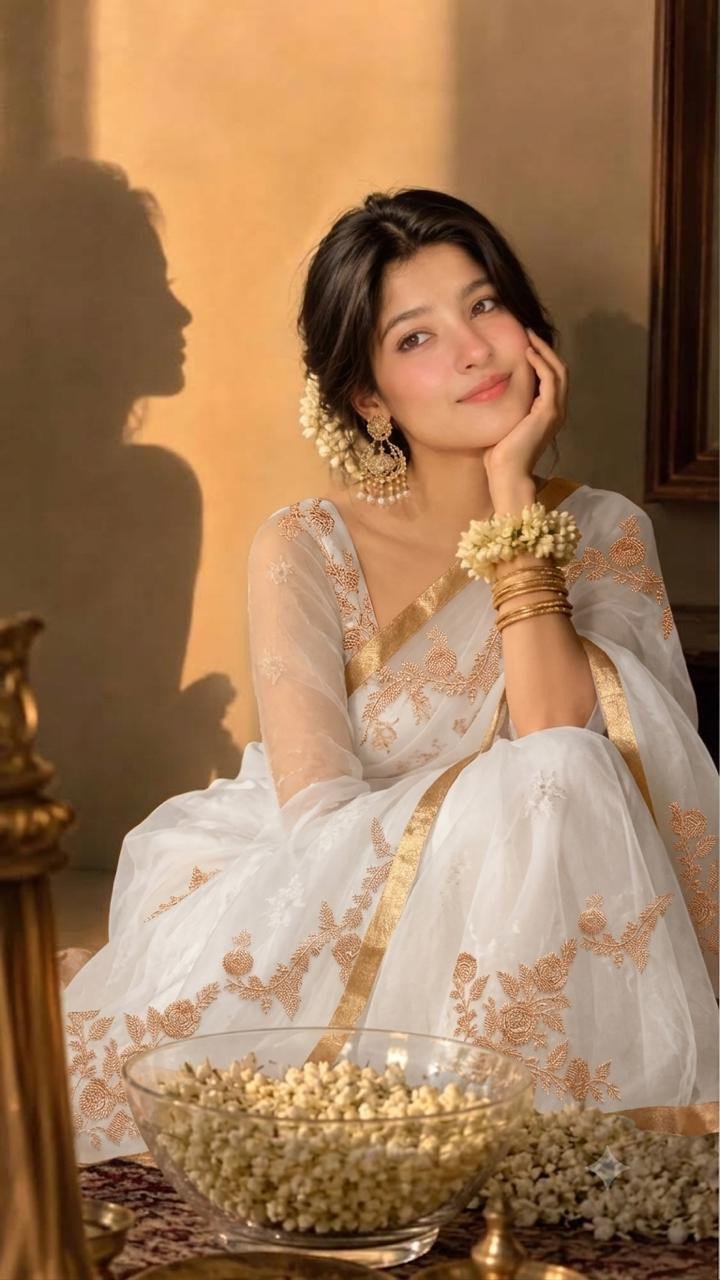 Pure Kora Organza adaa kadwal Saree